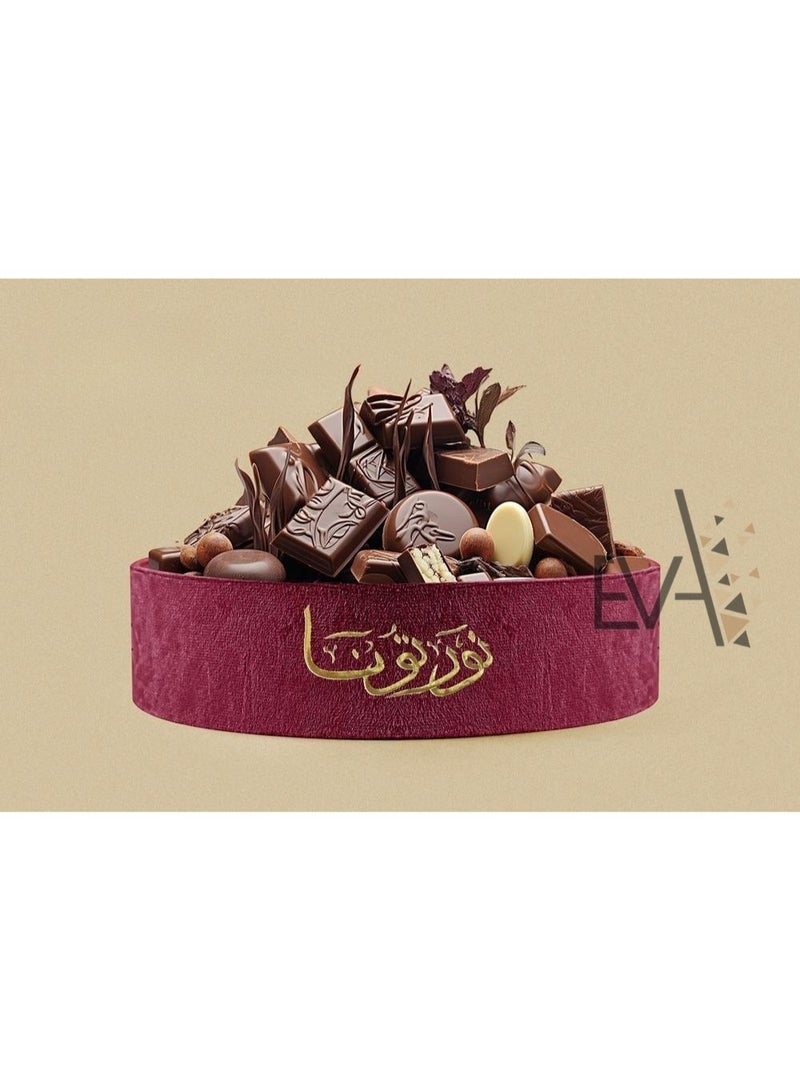 Eva Round Velvet Tray for Serving Chocolates and Sweets - Image 1